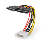 Nedis Sisäinen Virtakaapeli | Molex uros | 2x SATA 15-Pin naaras | Kullattu | 0.15 m | Pyöreä | PVC | Monivärinen | Laatikko Nedis Sisäinen Virtakaapeli | Molex uros | 2x SATA 15-Pin naaras | Kullattu | 0.15 m | Pyöreä | PVC | Monivärinen | Laatikko