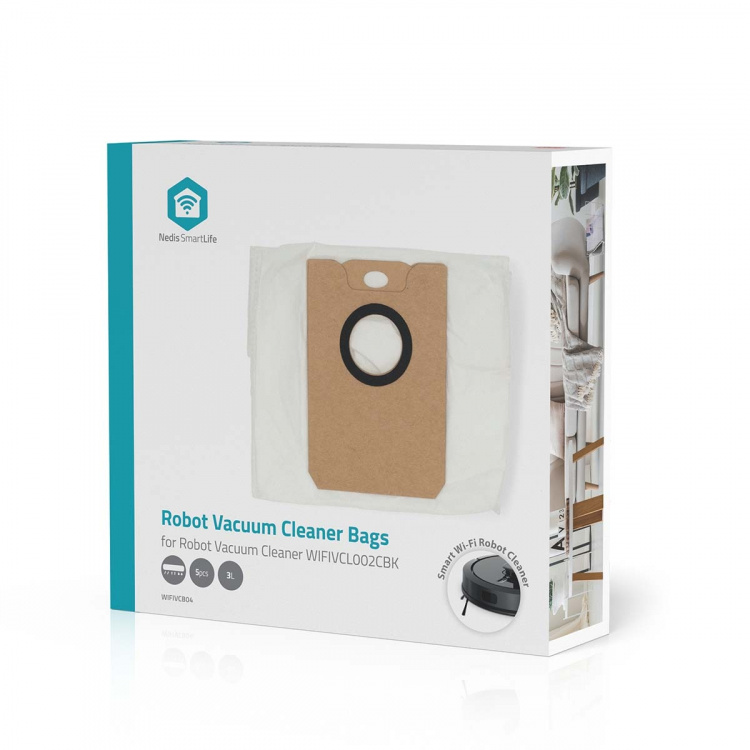 Nedis Pölypussi | 5 kpl | Mikrokuitu | Eniten myyty: Nedis® WIFIVCL002CBK | Valkoinen