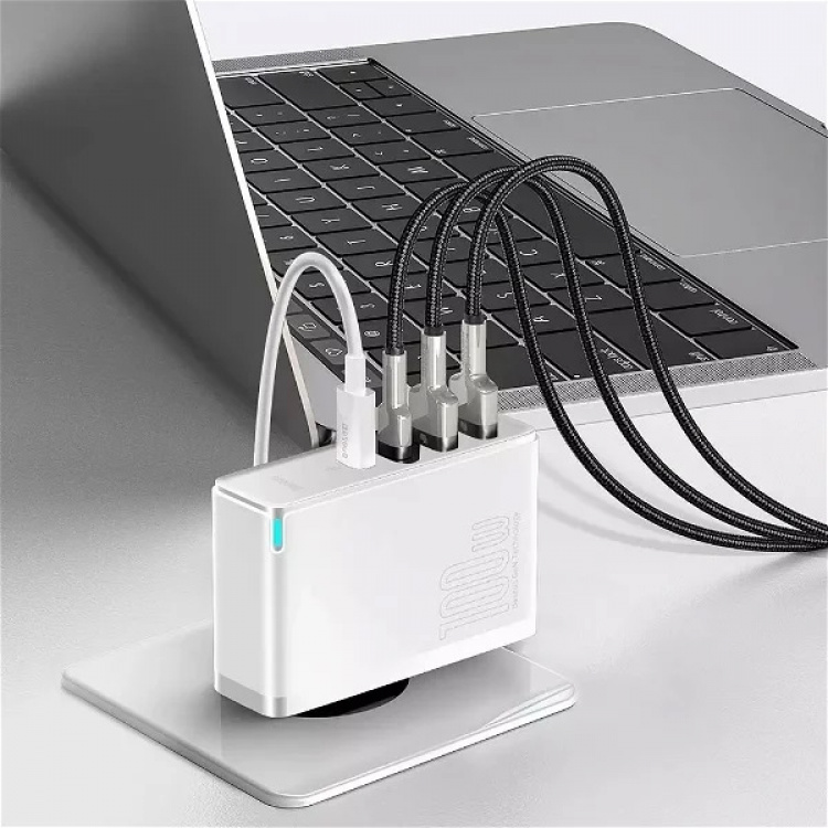 Baseus GaN2 Pro- Fast Charger 2xUSB + 2xUSB-C 100W (White) Baseus GaN2 Pro- Fast Charger 2xUSB + 2xUSB-C 100W (White)