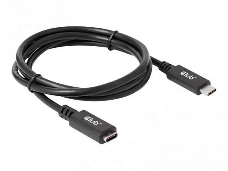 Club 3D USB Type-C forlængerkabel 1m Sort Club 3D USB Type-C forlængerkabel 1m Sort