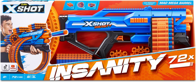 X-Shot Insanity-Mad Mega Barrel - vaahtomuoviase