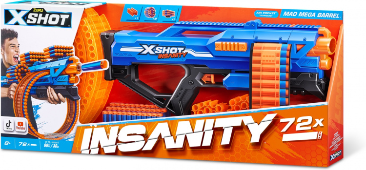 X-Shot Insanity-Mad Mega Barrel - vaahtomuoviase