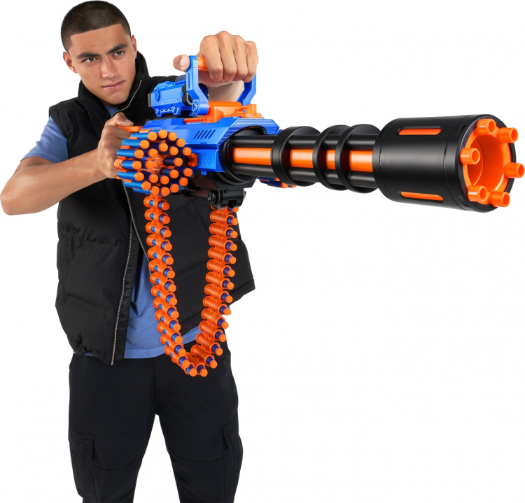 X-Shot Insanity-Motorized Age Fire Gatlin Gun with tripod - vaahtomuoviase
