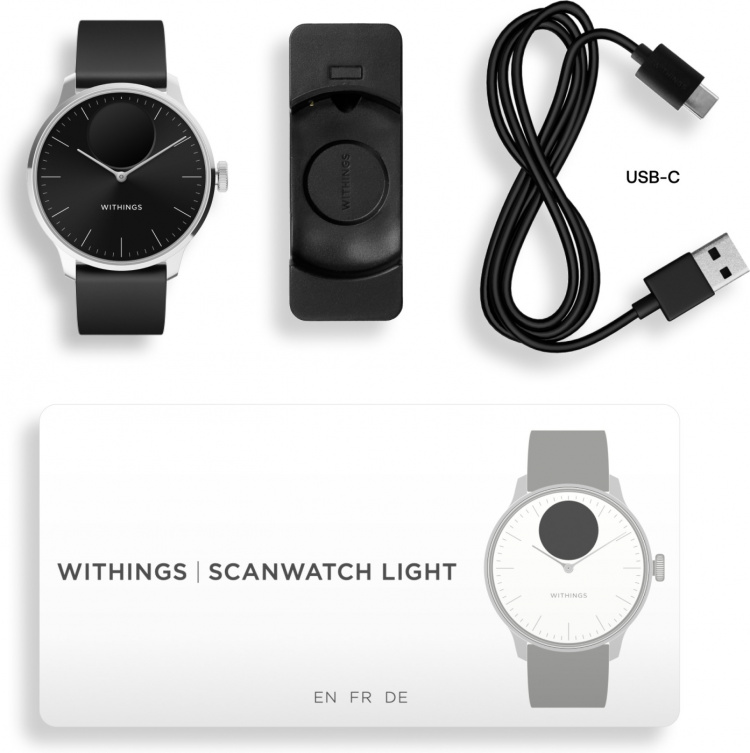 Withings Scanwatch Light -älykello, 37 mm, musta Withings Scanwatch Light -älykello, 37 mm, musta