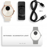 Withings Scanwatch Light -älykello, 37 mm, valkoinen / ruusukulta Withings Scanwatch Light -älykello, 37 mm, valkoinen / ruusukulta