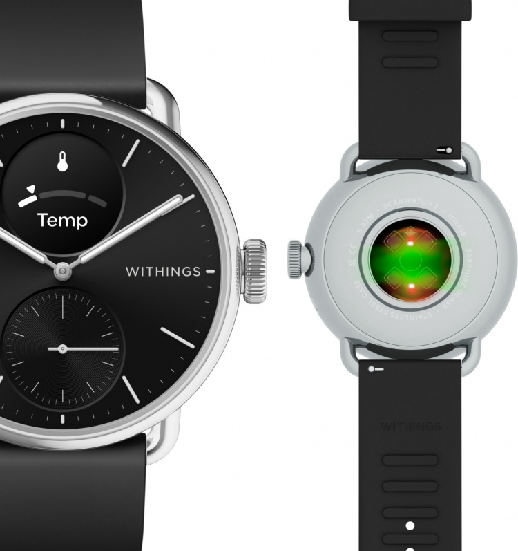 Withings Scanwatch 2 -älykello, 38 mm, musta