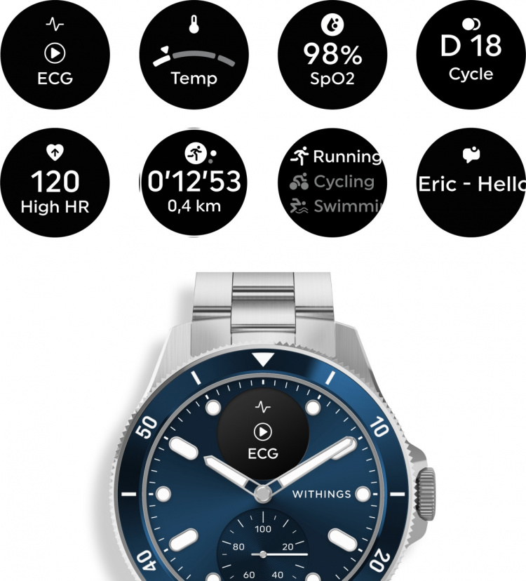Withings Scanwatch Nova -älykello, 42 mm, sininen