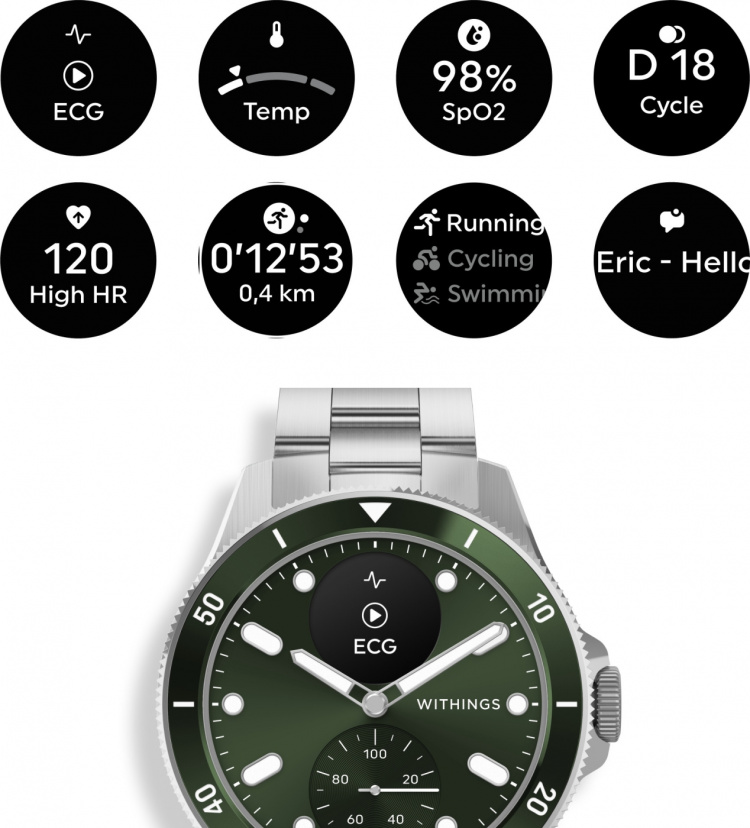 Withings Scanwatch Nova -älykello, 42 mm, vihreä