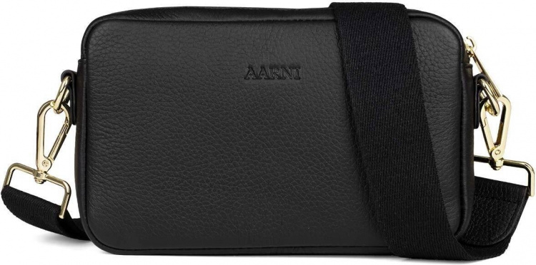 Aarni Crossbody Bag -olkalaukku, musta, hopea vetoketju