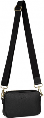 Aarni Crossbody Bag -olkalaukku, musta, hopea vetoketju