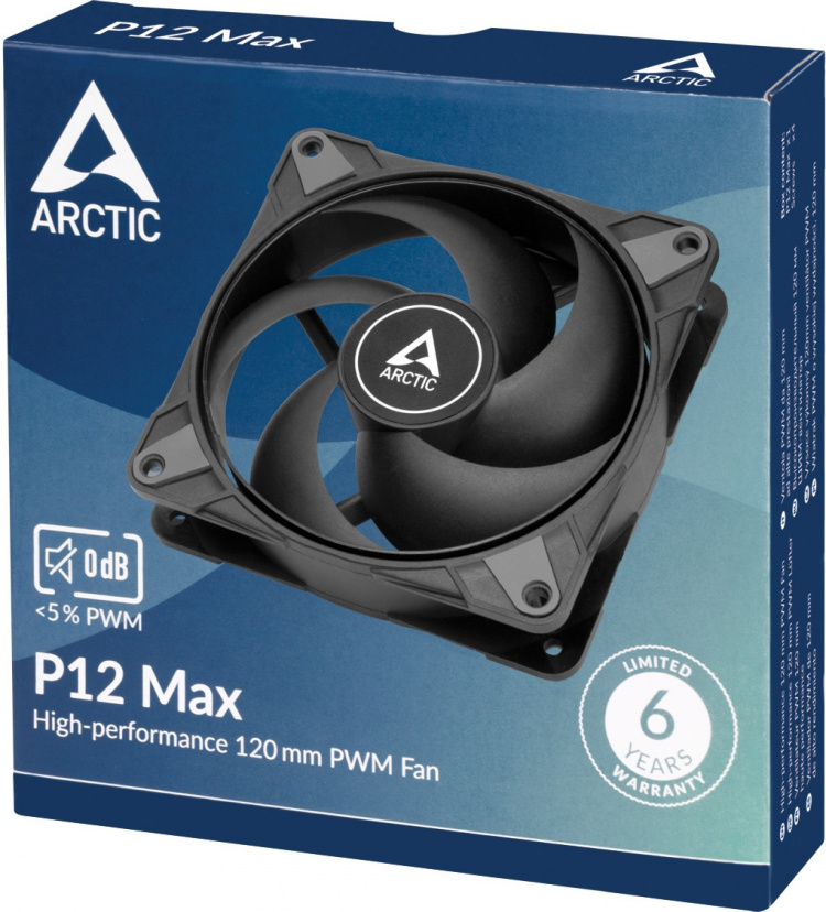 Arctic Cooling Arctic P12 Max -tuuletin, 120 mm, musta