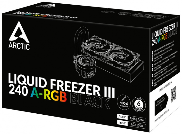 Arctic Cooling Arctic Liquid Freezer III 240 ARGB -nestejäähdytysjärjestelmä, musta