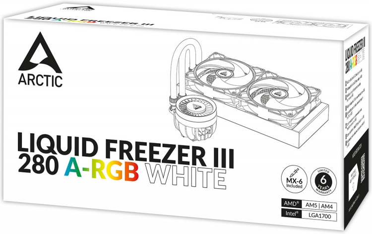 Arctic Cooling Arctic Liquid Freezer III 280 ARGB -nestejäähdytysjärjestelmä, valkoinen