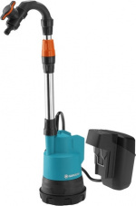 GARDENA 2000/2 18V P4A -sadevesipumppu, akku ja laturi