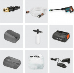 GARDENA AquaClean 24/18V P4A Premium keskipainepesuri vesisäiliöllä, akulla ja laturilla