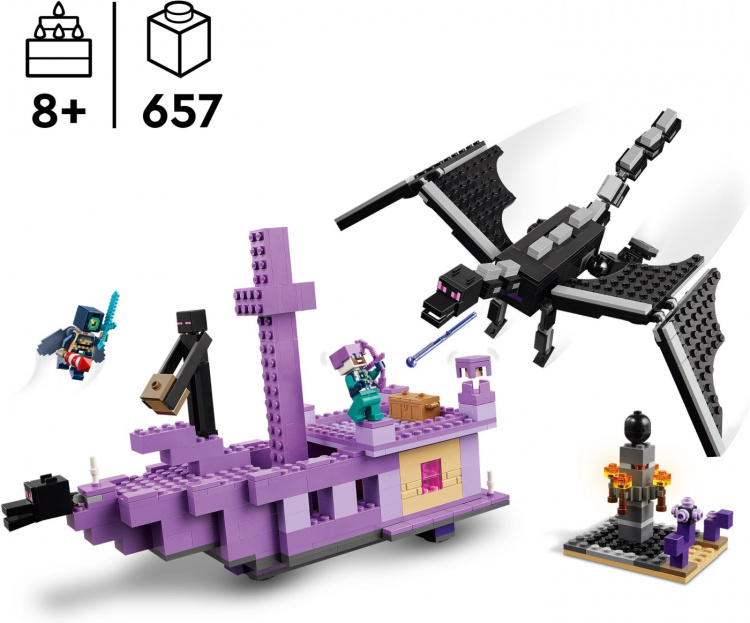 LEGO Minecraft 21264 - Äärilisko ja Äären alus LEGO Minecraft 21264 - Äärilisko ja Äären alus