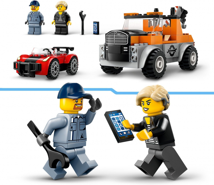 LEGO City Great Vehicles 60435 - Hinausauto ja urheiluautokorjaamo LEGO City Great Vehicles 60435 - Hinausauto ja urheiluautokorjaamo