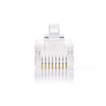 Nedis RJ45-liitin | Uros | Monisäikeinen UTP CAT5 | Suora | Kullattu | 10 kpl | Polycarbonate | Läpikuultava | Laatikko