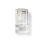 Nedis RJ45-liitin | Uros | Monisäikeinen UTP CAT6 | Suora | Kullattu | 10 kpl | Polycarbonate | Läpikuultava | Laatikko