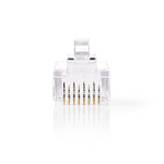 Nedis RJ45-liitin | Uros | Monisäikeinen UTP CAT6 | Suora | Kullattu | 10 kpl | Polycarbonate | Läpikuultava | Laatikko