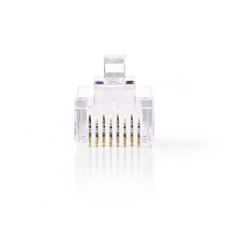 Nedis RJ45-liitin | Uros | Monisäikeinen UTP CAT6 | Suora | Kullattu | 10 kpl | Polycarbonate | Läpikuultava | Laatikko