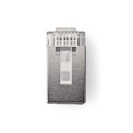 Nedis RJ45-liitin | Uros | Monisäikeinen STP CAT6 | Suora | Kullattu | 10 kpl | Polycarbonate | Läpikuultava | Laatikko