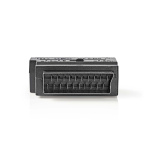 Nedis SCART-adapteri | SCART Uros | S-Video Female / 3x RCA naaras | Niklattu | Vaihdettava | ABS-Muovi | Musta | 1 kpl | Kirjekuori