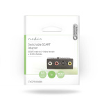 Nedis SCART-adapteri | SCART Uros | S-Video Female / 3x RCA naaras | Niklattu | Vaihdettava | ABS-Muovi | Musta | 1 kpl | Kirjekuori