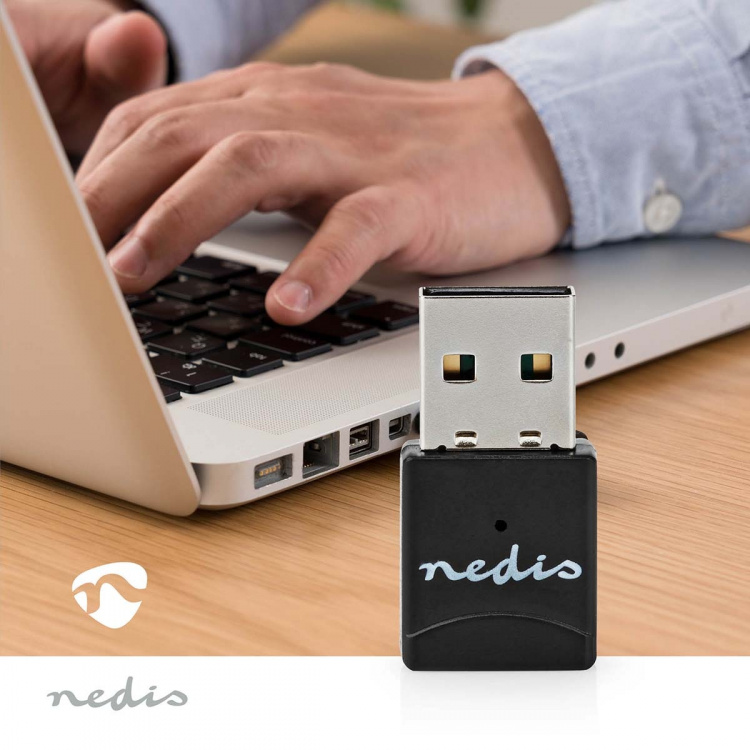 Nedis Verkkosovitin | Wi-Fi | AC600 | 2.4/5 GHz (Dual Band) | USB2.0 | Wi-Fi kokonaisnopeus: 600 Mbps | Windows 10 / Windows 11 / Windows 8 Nedis Verkkosovitin | Wi-Fi | AC600 | 2.4/5 GHz (Dual Band) | USB2.0 | Wi-Fi kokonaisnopeus: 600 Mbps | Windows 10 / Windows 11 / Windows 8