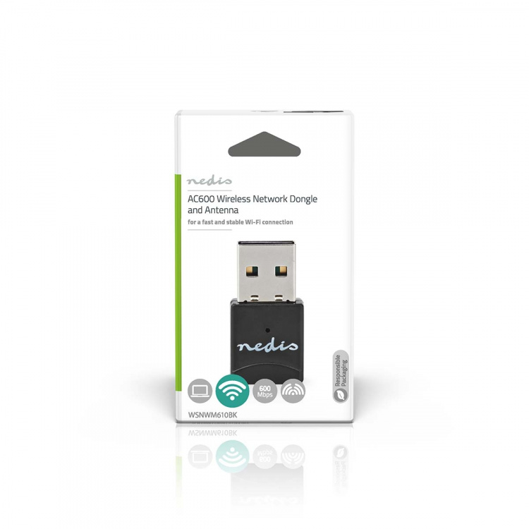 Nedis Verkkosovitin | Wi-Fi | AC600 | 2.4/5 GHz (Dual Band) | USB2.0 | Wi-Fi kokonaisnopeus: 600 Mbps | Windows 10 / Windows 11 / Windows 8 Nedis Verkkosovitin | Wi-Fi | AC600 | 2.4/5 GHz (Dual Band) | USB2.0 | Wi-Fi kokonaisnopeus: 600 Mbps | Windows 10 / Windows 11 / Windows 8