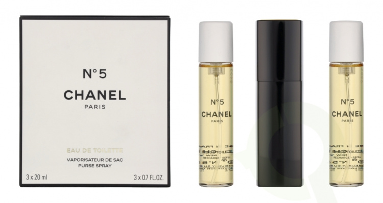 Chanel No 5 Giftset 60 ml 2x Edt Spray Refill 20Ml/1x Edt Spray 20Ml- Twist and Spray - Purse Spray