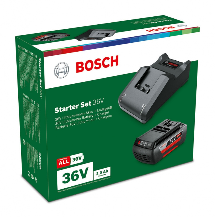 Bosch 36V Li-ion -akkulaturipaketti, 2,0 Ah akku ja AL 36-20 -laturi