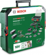 Bosch UniversalDrill 18V + SystemBox 241 -akkuporakone + tarvikesarja