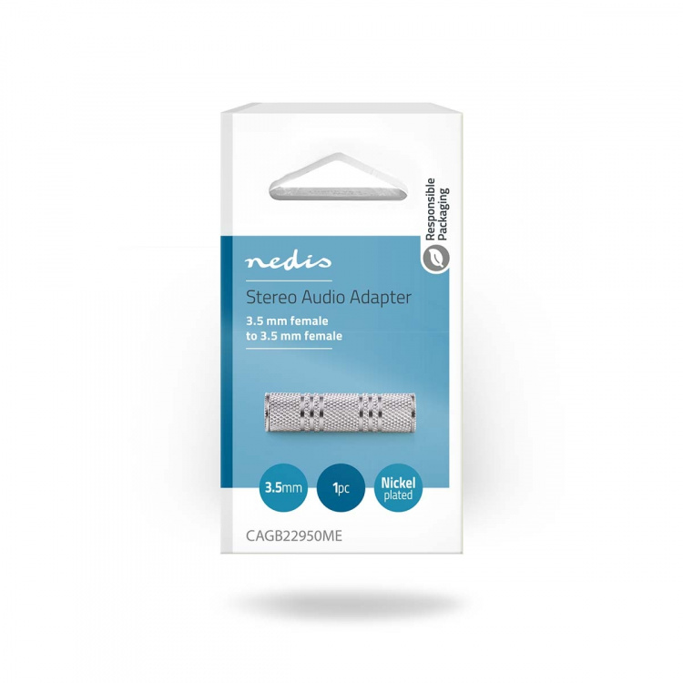 Nedis Stereoäänisovitin | 3.5 mm naaras | 3.5 mm naaras | Niklattu | Suora | Metalli | Hopea | 1 kpl | Laatikko Nedis Stereoäänisovitin | 3.5 mm naaras | 3.5 mm naaras | Niklattu | Suora | Metalli | Hopea | 1 kpl | Laatikko