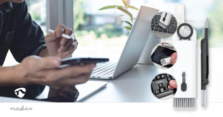 Nedis Näytönpuhdistaja | Suihke | 5 ml | Älypuhelin / Hiiri / Kannettava / Näppäimistö / Tablet-Laite | Pyyhkijä sisältyy