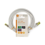 Nedis CAT7 verkkokaapeli | S/FTP | RJ45 uros | RJ45 uros | 3.00 m | Snagless | Pyöreä | LSZH | Valkoinen | Label