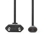 Nedis Sähköjohto | Euro Uros | IEC-320-C1 | Suora | Suora | Niklattu | 2.00 m | Kierretty | PVC | Musta | Label