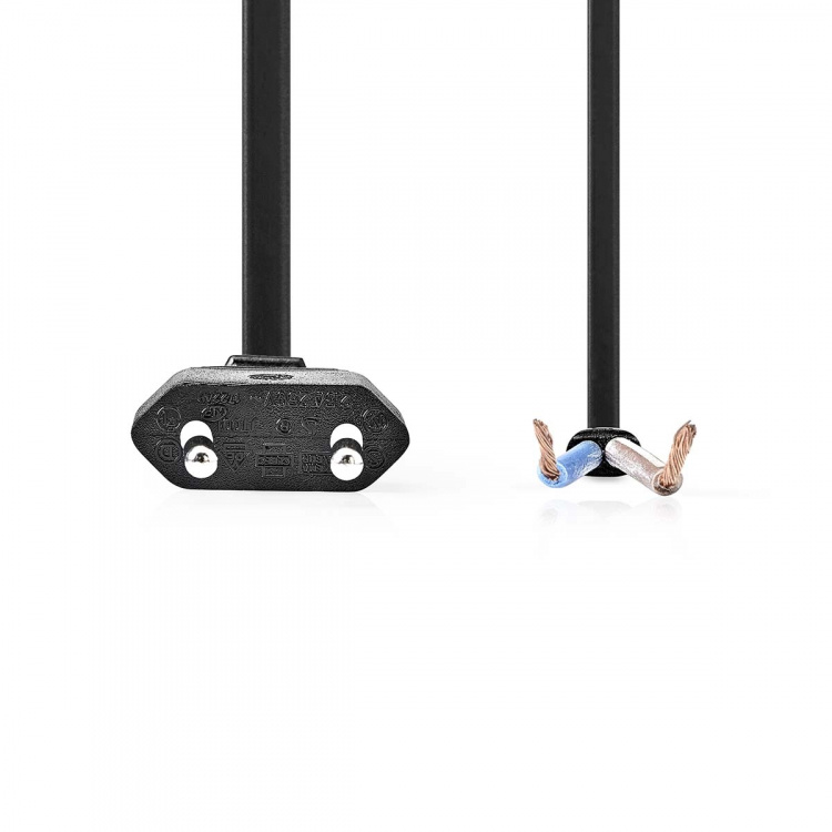 Nedis Sähköjohto | Euro Uros | Open | Suora | Suora | Niklattu | 2.00 m | Litteä | PVC | Musta | Label Nedis Sähköjohto | Euro Uros | Open | Suora | Suora | Niklattu | 2.00 m | Litteä | PVC | Musta | Label