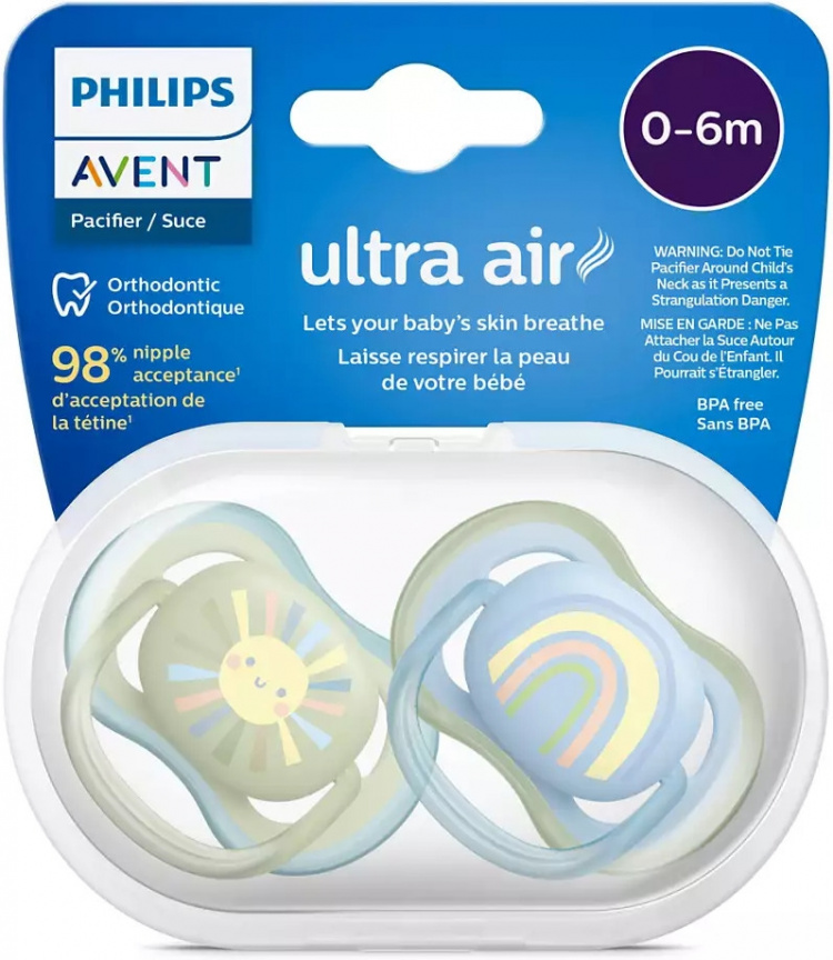 Philips Avent SCF085/58 Ultra Air -tutit 0-6 kk, 2 kpl, aurinko
