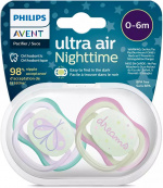 Philips Avent SCF376/19 Ultra Air Nighttime -tutit 0-6 kk, 2 kpl, perhonen