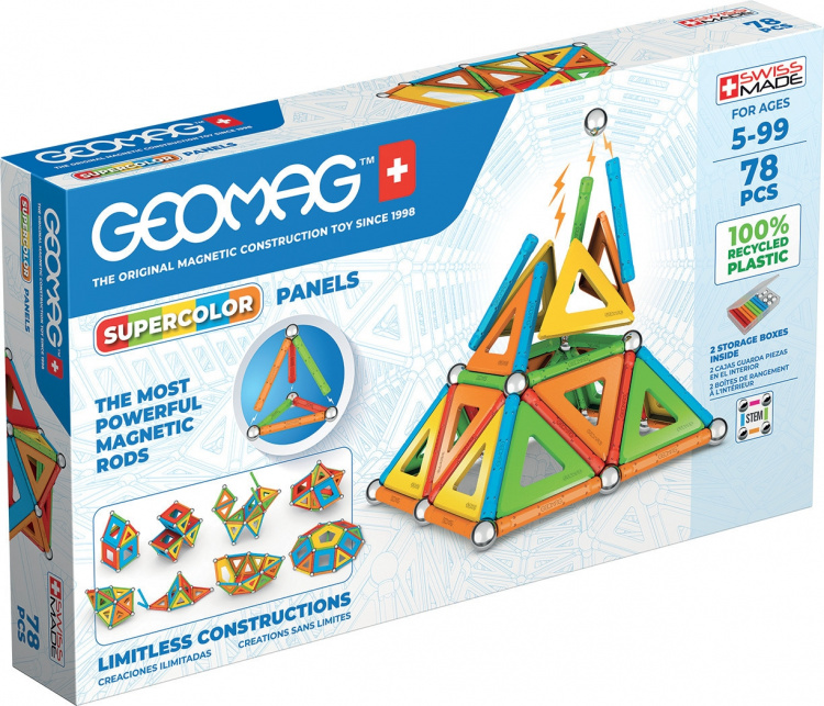 Geomag Supervärikäs -magneettirakennussarja, 78 osaa