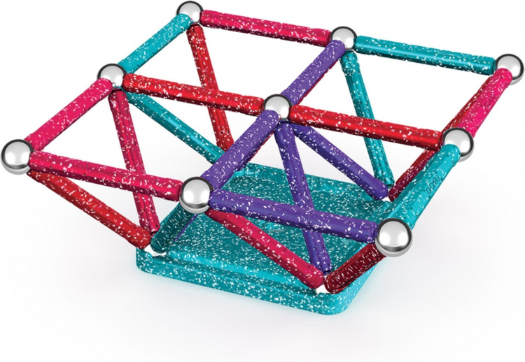 Geomag Glitter Recycled -magneettirakennussarja, 60 osaa