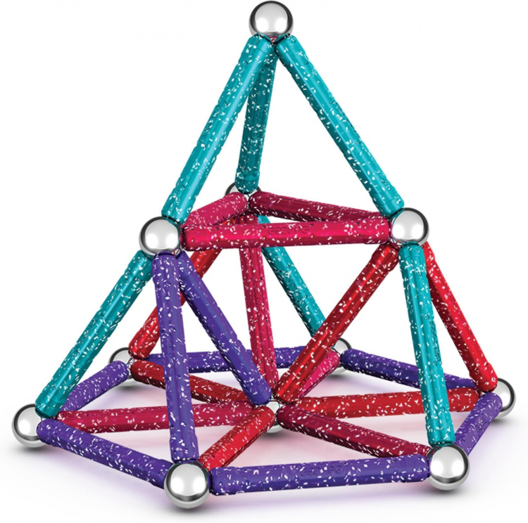 Geomag Glitter Recycled -magneettirakennussarja, 60 osaa