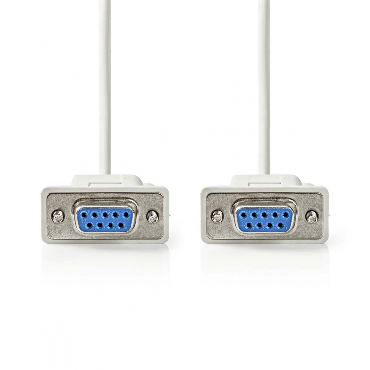 Nedis Nollamodeemikaapeli | D-SUB 9-Pin naaras | D-SUB 9-Pin naaras | Niklattu | 2.00 m | Pyöreä | PVC | Valkea | Label