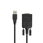 Nedis RS232 muunnin | USB-A Uros | RS232 | Niklattu | 0.90 m | Pyöreä | PVC | Musta | Laatikko