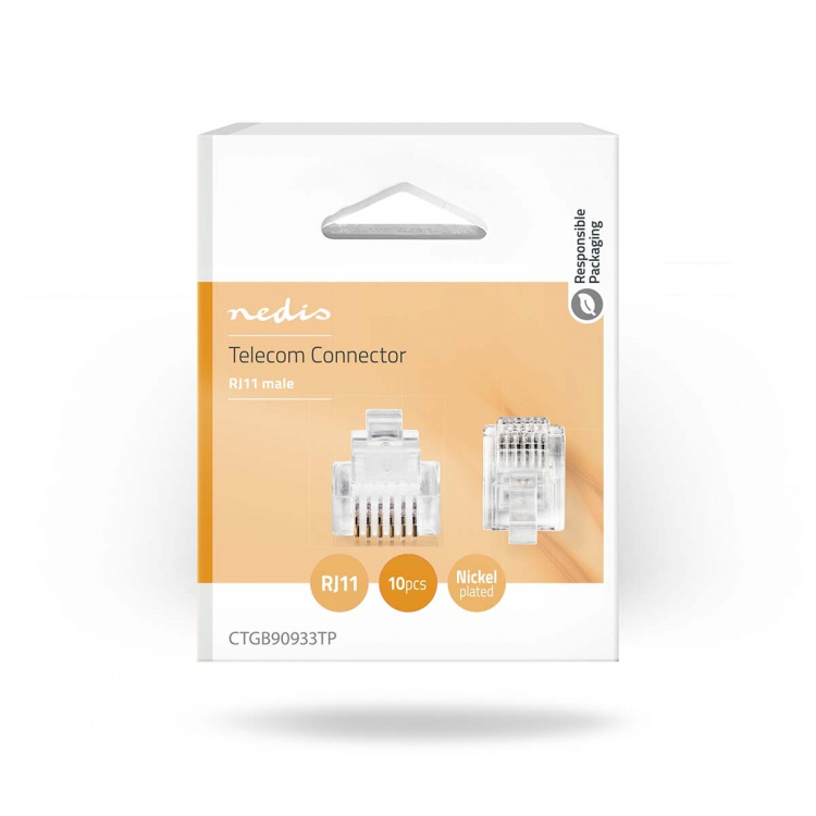 Nedis Puhelinliitin | Liittimen tyyppi: RJ12 | Suora | Pinnoite: Kullattu | PVC | Läpikuultava Nedis Puhelinliitin | Liittimen tyyppi: RJ12 | Suora | Pinnoite: Kullattu | PVC | Läpikuultava