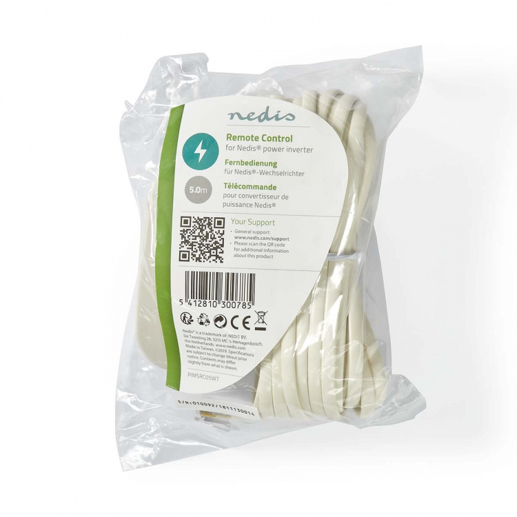 Nedis Invertterin Kaukosäädin | 5.00 m | RJ10 | Valkoinen