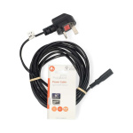 Nedis UK Virtakaapeli | UK Uros | IEC-320-C7 | 5.00 m | Kyllä | 2 x 0.75 mm² | Kupari | Pyöreä | Niklattu | UK | PVC | Virtapistoke: UK / Tyyppi G | 250 V AC | 3 A | Musta