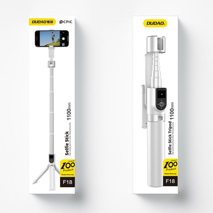 Dudao F18 Remote Selfie Stick 110cm White