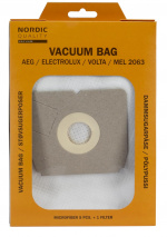 Nordic Quality MEL 2063 Dammsugarpåsar, 5 påsar + 1 filter